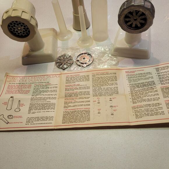 Vtg Oster Sausage Maker Kit For Regency Kitchen Center 2 Grinders W/3 Size... - Picture 2 of 7